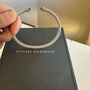David Yurman Classic Cable sterling silver with 18k yellow gold black onyx 4mm